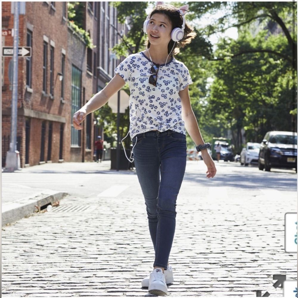 2/$15! Cat & Jack High Rise Super Skinny Dark Blue Denim Jeans Size 14